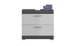 Waschbeckenunterschrank SCHLOONSEE, Breite 60cm, 2 Schubkästen, mit Siphonausschnitt, MDF-Front in verschiedenen Farben erhältlich, Badmöbel, Badschrank, Kommode, Bad Schloonsee