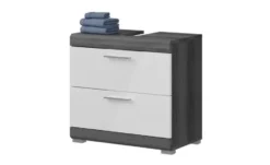 Waschbeckenunterschrank SCHLOONSEE, Breite 60cm, 2 Schubkästen, mit Siphonausschnitt, MDF-Front in verschiedenen Farben erhältlich, Badmöbel, Badschrank, Kommode, Bad Schloonsee