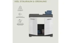 Waschbeckenunterschrank SCHLOONSEE, Breite 60cm, 2 Schubkästen, mit Siphonausschnitt, MDF-Front in verschiedenen Farben erhältlich, Badmöbel, Badschrank, Kommode, Bad Schloonsee