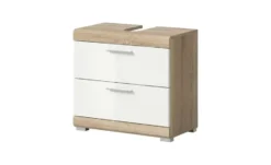 Waschbeckenunterschrank SCHLOONSEE, Breite 60cm, 2 Schubkästen, mit Siphonausschnitt, MDF-Front in verschiedenen Farben erhältlich, Badmöbel, Badschrank, Kommode, Bad Schloonsee