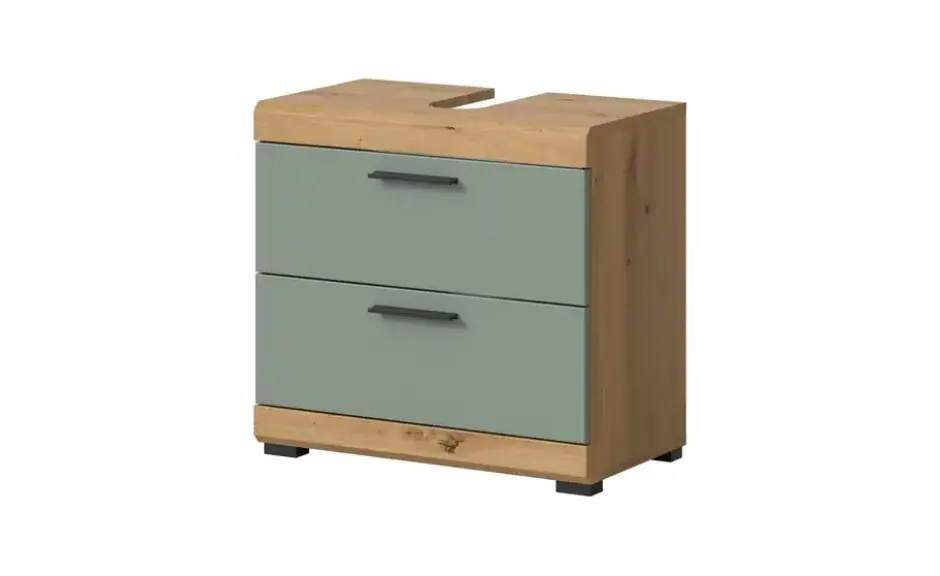 Waschbeckenunterschrank SCHLOONSEE, Breite 60cm, 2 Schubkästen, mit Siphonausschnitt, MDF-Front in verschiedenen Farben erhältlich, Badmöbel, Badschrank, Kommode, Bad Schloonsee