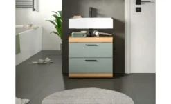 Waschbeckenunterschrank SCHLOONSEE, Breite 60cm, 2 Schubkästen, mit Siphonausschnitt, MDF-Front in verschiedenen Farben erhältlich, Badmöbel, Badschrank, Kommode, Bad Schloonsee