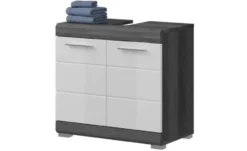 Waschbeckenunterschrank SCHLOONSEE, Breite 60cm, 2 Tür, 2 Fächer, mit Siphonausschnitt, MDF-Front in verschiedenen Farben erhältlich, Badmöbel, Badschrank, Kommode, Bad Schloonsee