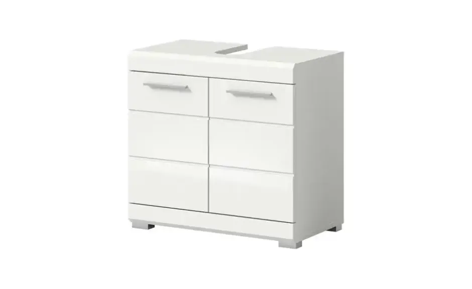 Waschbeckenunterschrank SCHLOONSEE, Breite 60cm, 2 Tür, 2 Fächer, mit Siphonausschnitt, MDF-Front in verschiedenen Farben erhältlich, Badmöbel, Badschrank, Kommode, Bad Schloonsee