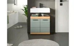 Waschbeckenunterschrank SCHLOONSEE, Breite 60cm, 2 Tür, 2 Fächer, mit Siphonausschnitt, MDF-Front in verschiedenen Farben erhältlich, Badmöbel, Badschrank, Kommode, Bad Schloonsee