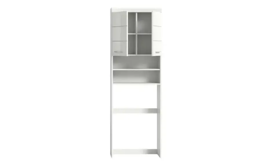 Waschmaschinenumbauschrank SCHLOONSEE, Breite 63cm, für Waschmaschine & Trockner, 2 Türen, MDF-Front in verschiedenen Farben, Überbauschrank, Umbauschrank, Badschrank Schloonsee