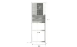Waschmaschinenumbauschrank SCHLOONSEE, Breite 63cm, für Waschmaschine & Trockner, 2 Türen, MDF-Front in verschiedenen Farben, Überbauschrank, Umbauschrank, Badschrank Schloonsee