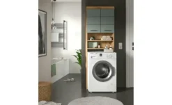 Waschmaschinenumbauschrank SCHLOONSEE, Breite 63cm, für Waschmaschine & Trockner, 2 Türen, MDF-Front in verschiedenen Farben, Überbauschrank, Umbauschrank, Badschrank Schloonsee