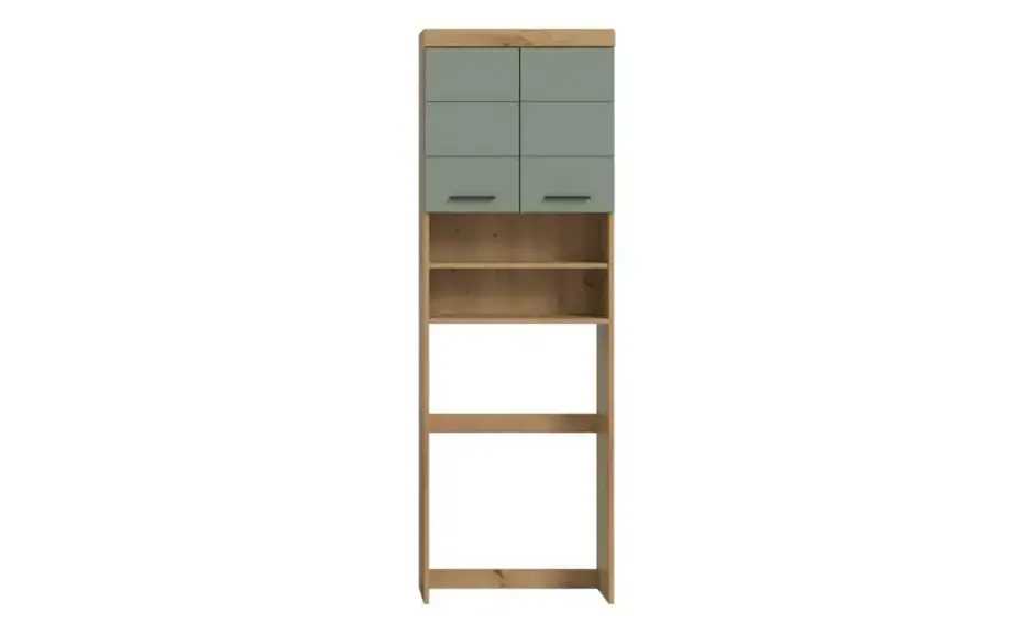 Waschmaschinenumbauschrank SCHLOONSEE, Breite 63cm, für Waschmaschine & Trockner, 2 Türen, MDF-Front in verschiedenen Farben, Überbauschrank, Umbauschrank, Badschrank Schloonsee