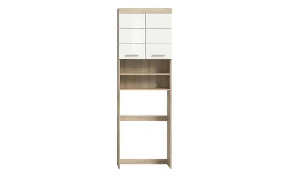 Waschmaschinenumbauschrank SCHLOONSEE, Breite 63cm, für Waschmaschine & Trockner, 2 Türen, MDF-Front in verschiedenen Farben, Überbauschrank, Umbauschrank, Badschrank Schloonsee