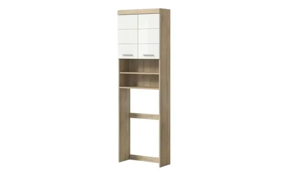 Waschmaschinenumbauschrank SCHLOONSEE, Breite 63cm, für Waschmaschine & Trockner, 2 Türen, MDF-Front in verschiedenen Farben, Überbauschrank, Umbauschrank, Badschrank Schloonsee