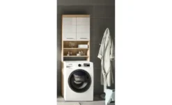 Waschmaschinenumbauschrank SCHLOONSEE, Breite 63cm, für Waschmaschine & Trockner, 2 Türen, MDF-Front in verschiedenen Farben, Überbauschrank, Umbauschrank, Badschrank Schloonsee
