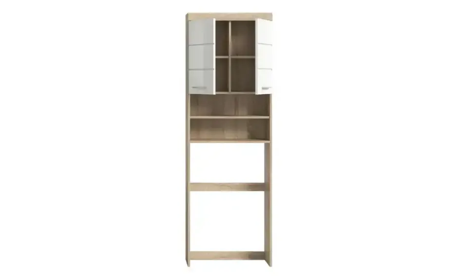 Waschmaschinenumbauschrank SCHLOONSEE, Breite 63cm, für Waschmaschine & Trockner, 2 Türen, MDF-Front in verschiedenen Farben, Überbauschrank, Umbauschrank, Badschrank Schloonsee